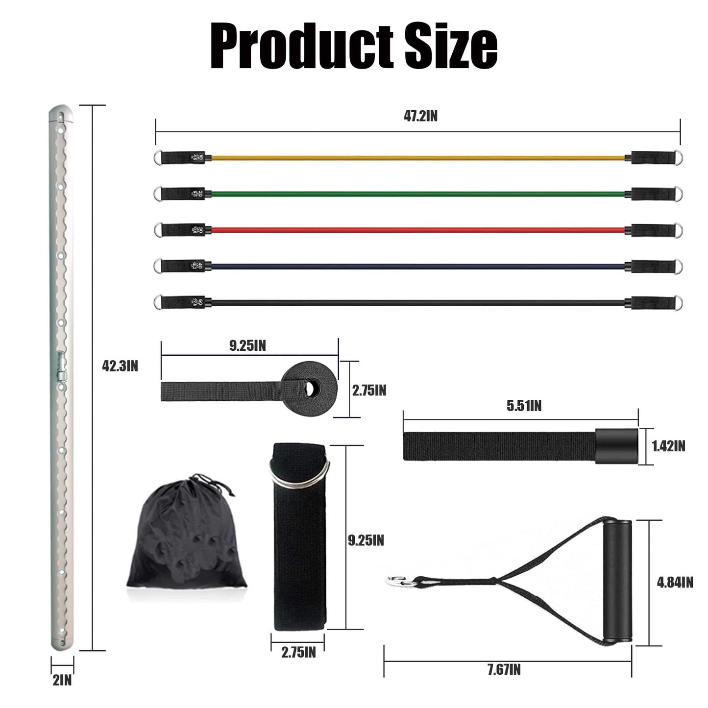 Adjustable Resistance Band Wall Anchor Anchor Exercise Equipment with Rails, Cars and 10-150LBS Exercise Bands Set